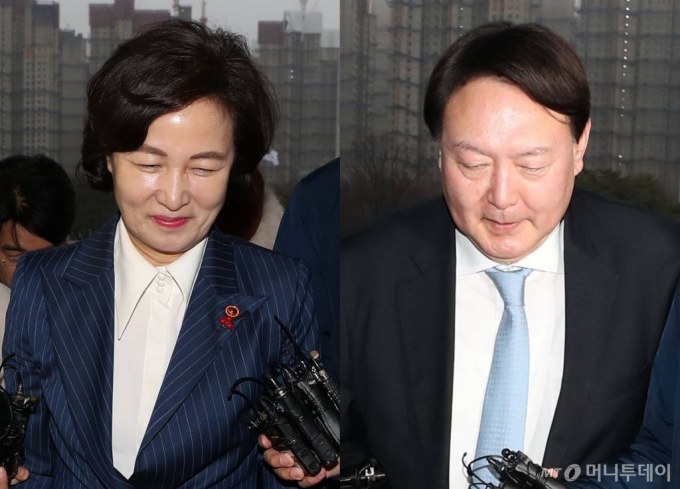 추미애 법무부 장관(사진 왼쪽)과 윤석열 검찰총장/사진=이기범 기자 leekb@