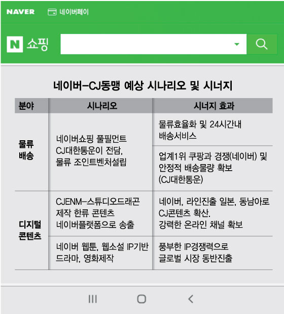 '손잡는 CJ-네이버' 오늘 이사회 개최…지분교환 의결