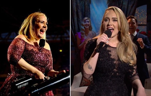팝스타 아델의 다이어트 전(왼)과 후./사진=아델 인스타그램, 미국 연예매거진 '위클리' 인스타그램