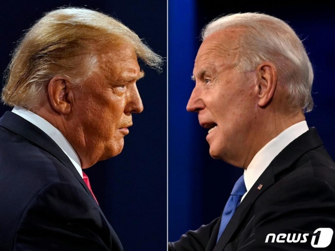 (AFP=뉴스1) = 도널드 트럼프 미국 대통령(왼쪽)과 조 바이든 민주당 대선후보.  ⓒ AFP=뉴스1
