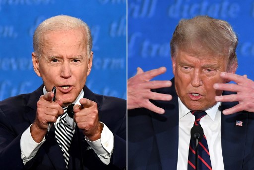 조 바이든 민주당 대선 후보(왼쪽), 도널드 트럼프 미국 대통령(오른쪽)/사진=AFP