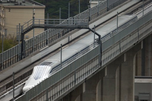 일본중앙철도가 개발한 자기부상열차/사진=AFP