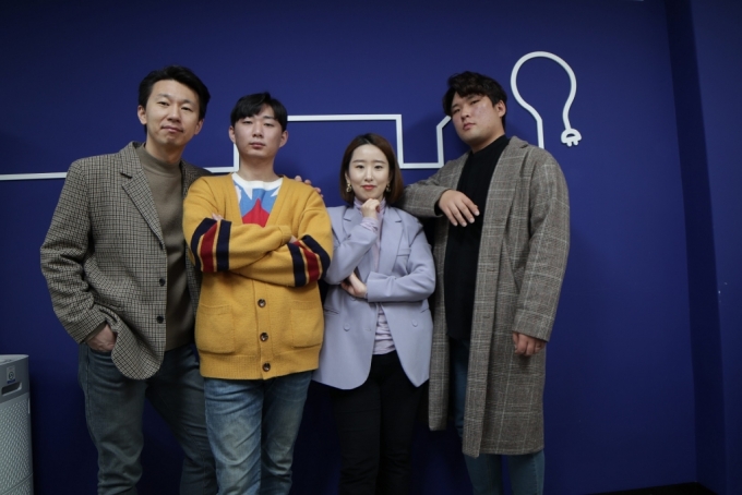 (왼쪽부터) 713랩 정창은 대표, 김건우 컨텐츠 매니저, 이유나 프로덕트 매니저, 송동민 마케팅 매니저.