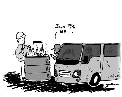 10여년 전부터 한 개발자 커뮤니티에 회자되어온 인력시장 비유 풍자만화. /출처= 김국현, "개발자"