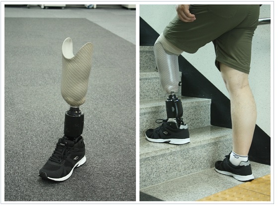 하지절단 장애인의 정상보행을 위한 발목형 로봇의족/자료=기계연