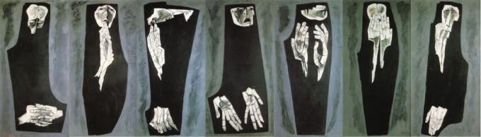 'г ô' ǰ  ' 긮 ε I~VII'(Women Crying I~VII) ĵ ä,  145x75cm, 1963-1965. /=񳪹̼