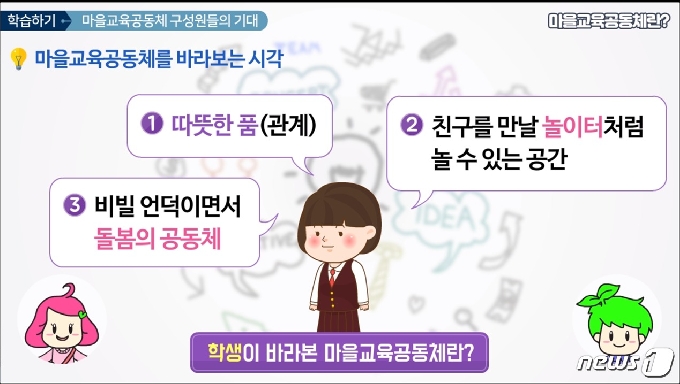 대전마을교육공동체 온라인 학습 콘텐츠 화면 © 뉴스1