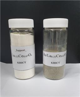 개발된 촉매 물질(좌 : 개발된 지지체 / 우: 지지체에 루테늄이 담지된 촉매)/사진=화학연