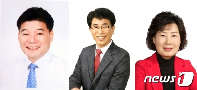 왼쪽부터 민주당 김기준·국민의힘 원갑희·무소속 박경숙 후보. © 뉴스1