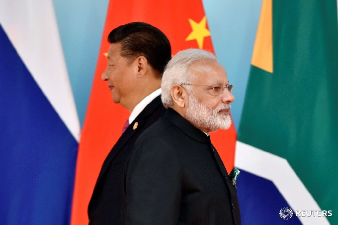 시진핑 중국 국가주석(왼쪽)과 나렌드라 모디 인도 총리. © 로이터=뉴스1 © News1 우동명 기자