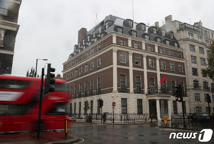 런던에 위치한 주 영국 중국 대사관 전경. © 로이터=뉴스1 자료 사진