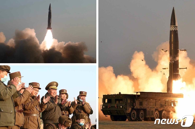 (평양 노동신문=뉴스1) = 북한은 전날인 25일 발사한 단거리 탄도 미사일 추정 발사체에 대해 26일 '신형전술유도탄'이라고 밝혔다. 노동당 기관지 노동신문은 이날 2면에 발사체의 사진을 공개했다. 신문은 이 발사체가 "탄두 중량이 2.5t으로 개량된 무기체계＂라며 ＂동해상 600km 수역에 설정된 목표를 정확히 타격했다＂라고 주장했다. 김정은 당 총비서는 참관하지 않았으며 리병철 당 중앙군사위 부위원장 겸 당 비서가 이번 시험 발사를 지도했다고 전했다. [국내에서만 사용가능. 재배포 금지. DB 금지. For Use Only in the Republic of Korea. Redistribution Prohibited] rodongphoto@news1.kr