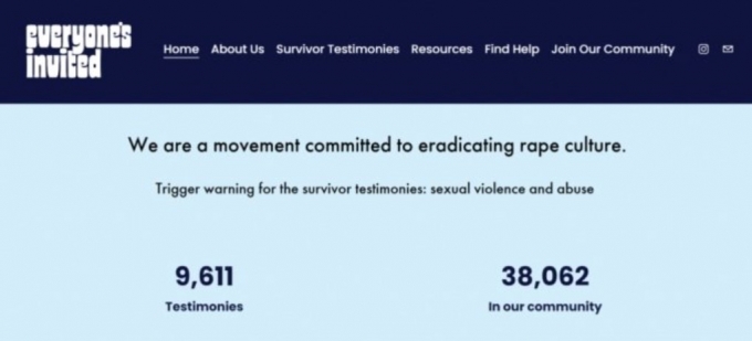 영국 학교 내 만연한 '강간 문화'(rape culture)에 대한 폭로가 끊이지 않고 있다. /사진='에브리원즈 인바이티드'(Everyone's Invested) 웹사이트 캡처