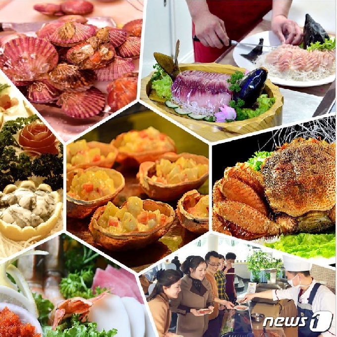 대외용 월간지 '조선'이 소개한 대동강수산물식당.('조선' 갈무리)© 뉴스1
