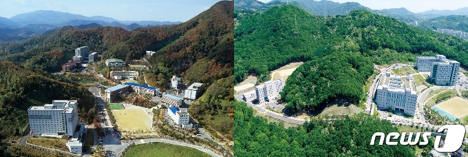중부대학교 충청캠퍼스(왼쪽)와 고양캠퍼스 © 뉴스1