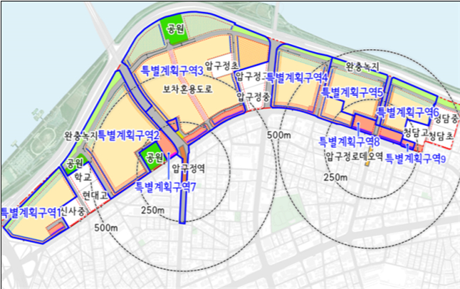 압구정 지구단위계획 수립지역 위치도 /사진=서울시