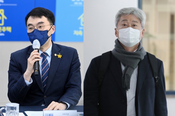 김남국 더불어민주당 의원(왼쪽)과 김근식 국민의힘 비전전략실장(오른쪽)./사진=뉴스1