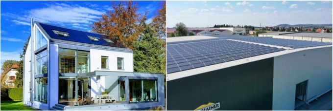 독일 바이에른주 주거용 태양광과 독일 고객사 공장 지붕 태양광/사진제공=한화큐셀