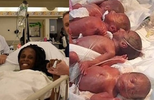 아홉 쌍둥이(오른쪽)를 출산한 아프리카 말리의 25세 여성 할리마 시세(왼쪽). (CNN 갈무리) © 뉴스1
