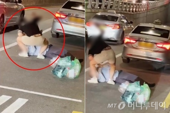지난 6일 온라인상에 '신림동 난곡터널 앞 택시기사 폭행사건'이라는 제목의 영상이 올라와 공분을 사고 있다./사진=온라인 커뮤니티