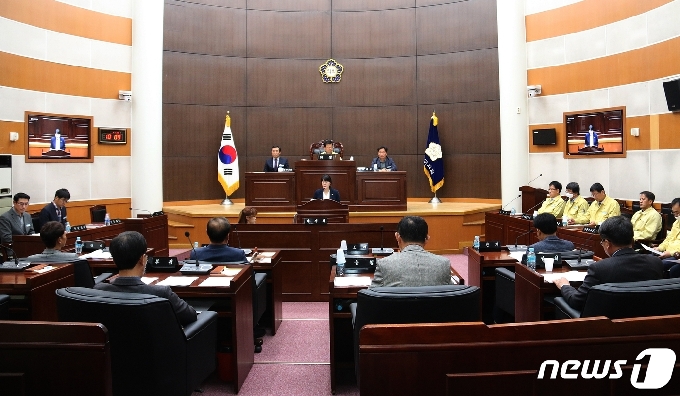 충북 보은군의회 임시회 모습.© 뉴스1
