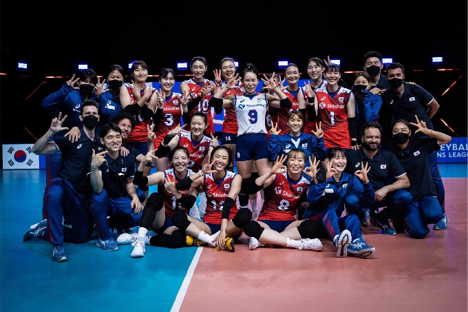 한국 여자배구대표팀이 캐나다를 꺾고 VNL 3승째를 수확했다. (국제배구연맹 제공) © 뉴스1