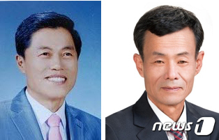 왼쪽부터 김현문, 장석남 지역위원장© 뉴스1