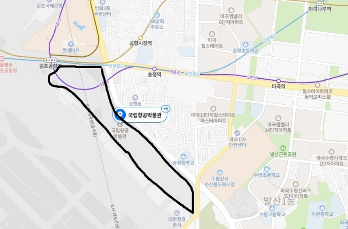 김포공항 복합개발 사업부지 위치도. /사진=네이버 지도 캡쳐