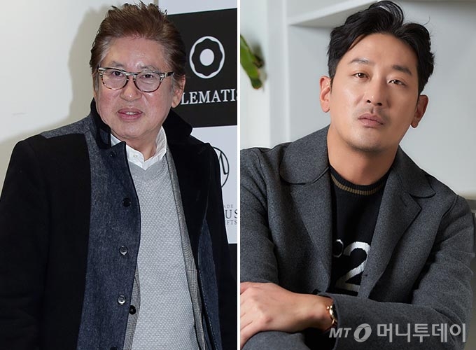 배우 김용건(왼쪽)과 그의 아들 하정우(오른쪽)/사진=머니투데이 DB, CJ엔터테인먼트 제공
