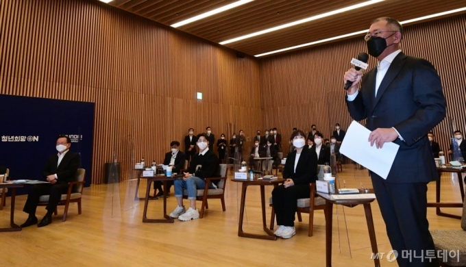 [사진]'청년희망ON 프로젝트' 인사말하는 정의선 회장