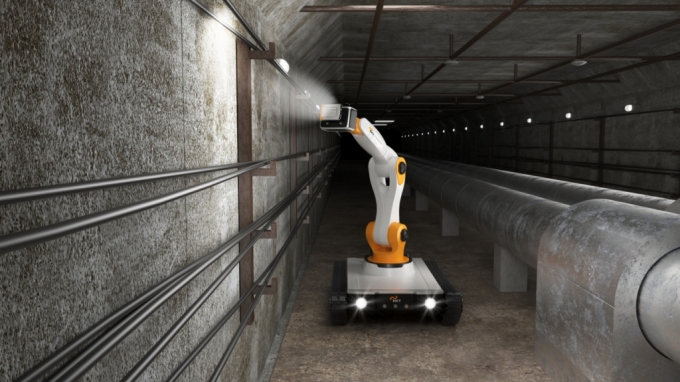 지하 공간 유지·관리 자동화를 위한 자율주행형 인공지능 로봇/사진=건설연 