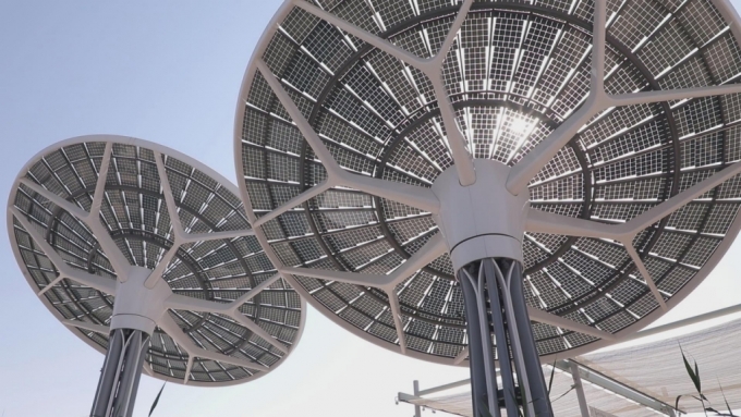 2020 두바이월드엑스포 '테라(Terra)관'에 설치된 거대 나무형 태양광 패널/두바이(UAE)=김성운 MTN PD