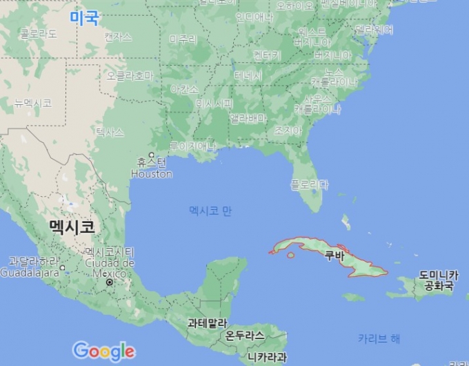 쿠바 등 중앙아메리카 지역 국가들. /사진=구글지도