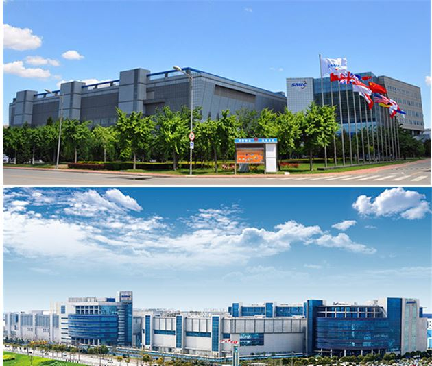 세계 5위 파운드리 업체인 중국 SMIC의 베이징 공장(위)과 상하이 공장(아래)의 전경/사진제공=SMIC 홈페이지