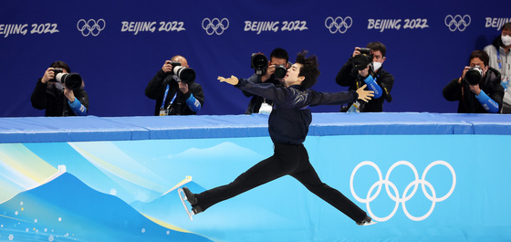 (베이징=뉴스1) 박지혜 기자 = 한국 남자 피겨스케이팅의 간판 차준환. 이날 2022 베이징 동계올림픽 프리에서 182.87점을 받으며 총점 282.38점으로 한국 남자 피겨 사상 올림픽 최고 성적인 5위를 기록했다. 2022.2.10/뉴스1  