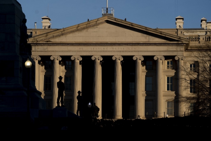 미국 워싱턴 DC에 있는 재무부 건물/사진=AFP