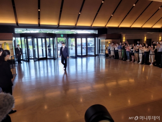 이재용 삼성전자 부회장이 31일 서울신라호텔에서 열린 삼성호암상 시상식에 참석하고 있다. /사진=오진영 기자