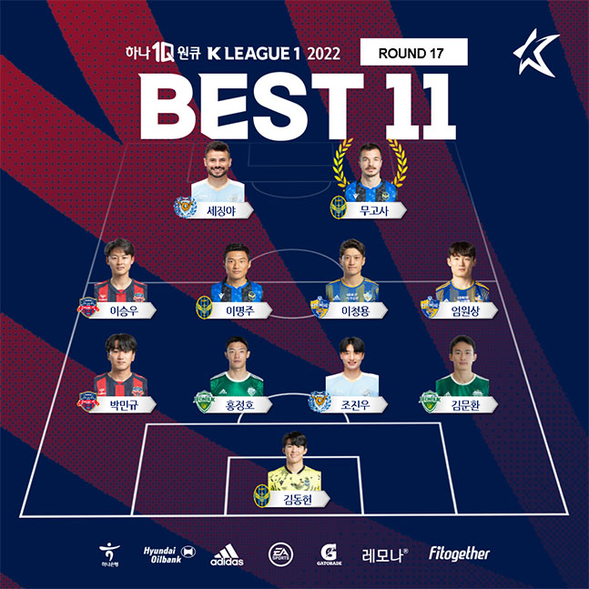 K리그1 17라운드 베스트11. /사진=한국프로축구연맹