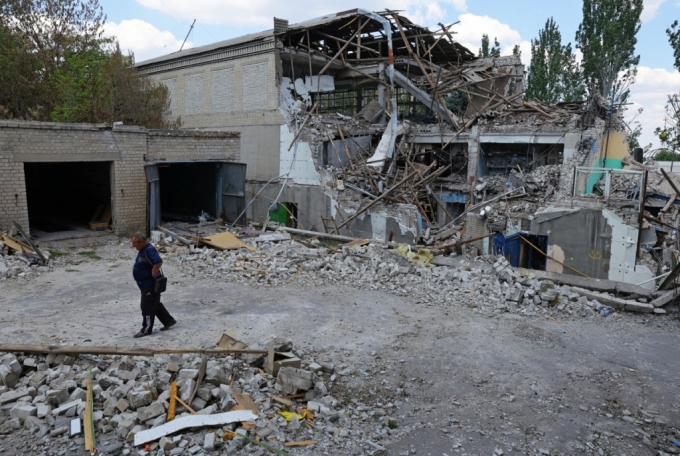 4일(현지시간) 러시아군의 폭격으로 폐허가 된 루한스크주 리시찬스크 모습/로이터=뉴스1