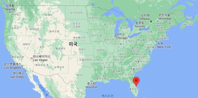 ̱ ÷θ Ŀ(Cape Canaveral) ֱ  ְ, ̰ ֹ߻ü() ߻簡 ÷ ַ ƿ. / =Google Maps( )