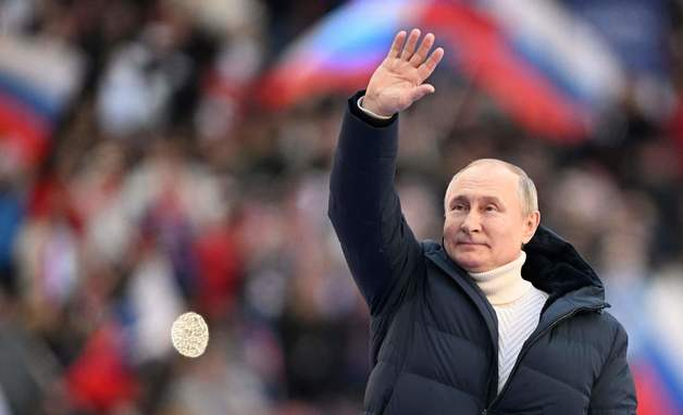 (모스크바 AFP=뉴스1) 우동명 기자 = 블라디미르 푸틴 러시아 대통령이 18일 (현지시간) 모스크바 루즈니키 경기장에서 열린 크림반도 병합 8주년 기념 콘서트에 참석을 하고 있다.  (C) AFP=뉴스1  