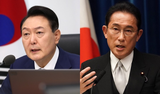 윤석열 대통령(왼쪽)과 기시다 후미오 일본 총리/AFPBBNews=뉴스1