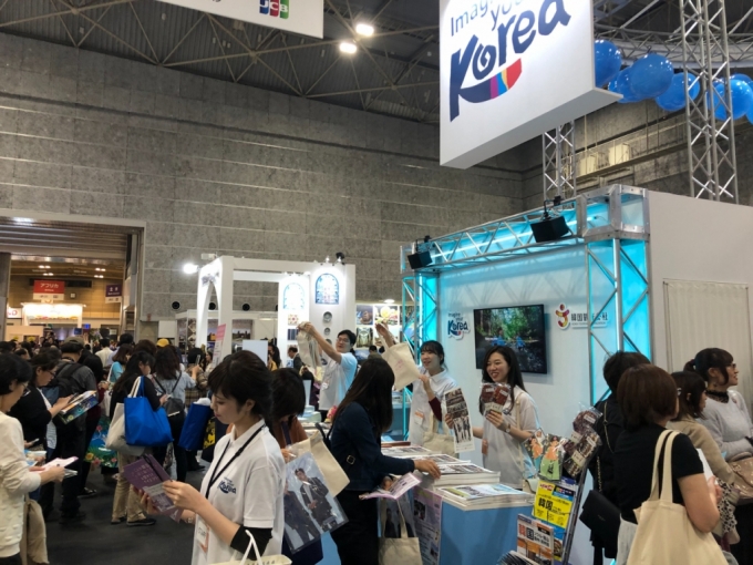 코로나19 이전인 2019년에 열렸던 '투어리즘 EXPO 재팬' 한국관 모습. /사진제공=한국관광공사
