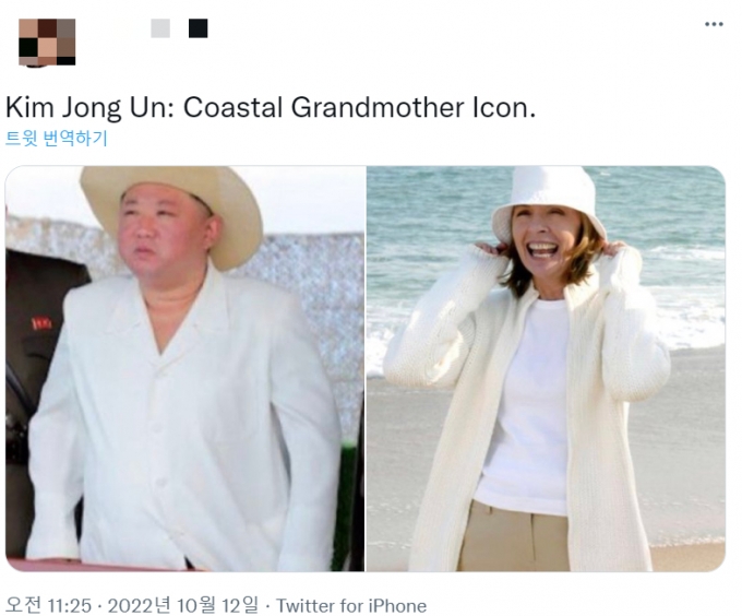  해외 누리꾼들이 지난 10일 공개된 김정은 노동당 총비서의 옷차림을 영화 캐릭터와 비교하고 있다./사진=트위터
