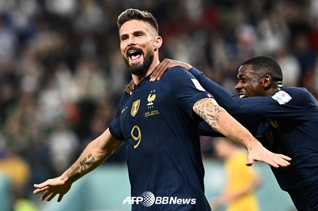 멀티골을 넣은 프랑스대표팀 올리비에 지루./AFPBBNews=뉴스1
