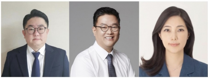 왼쪽부터 사공명 상무, 박성묵 CFO 전무, 김희진 이사. 
