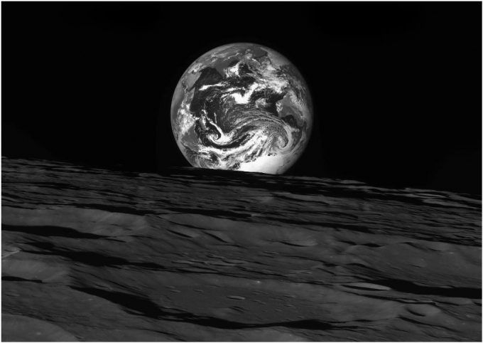 한국의 달 궤도 탐사선 다누리(KPLO)가 지난해 28일 달에서 124㎞ 떨어진 지점에서 지구를 촬영한 모습. / 사진제공=한국항공우주연구원  