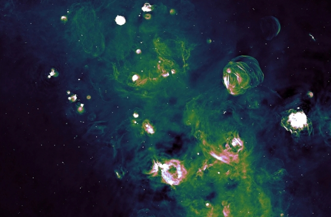 캐나다 앨버타대 연구팀이 발견한 초신성(Supernova) 잔해들의 모습. / 사진=네이처(Nature)