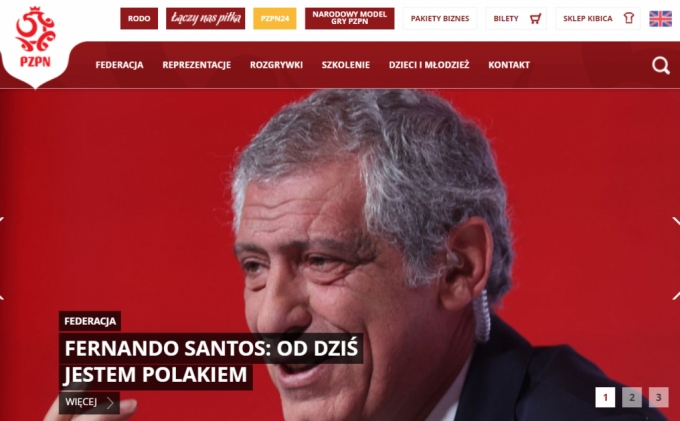 폴란드축구협회가 산투스 대표팀 감독 선임을 공식 발표했다. /사진=폴란드축구협회 공식 홈페이지