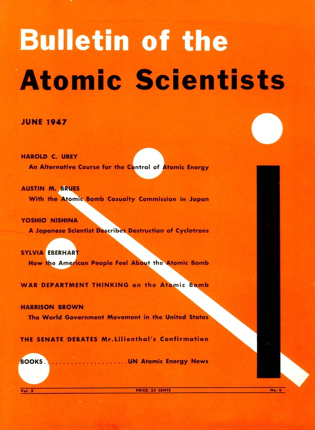 1947년 발행된 잡지 표지 /사진=Bulletin of the Atomic Scientists